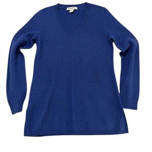 Tommy Bahama Royal Blue V-Neck Tunic‎ Sweater | Merino & Cashmere | XS